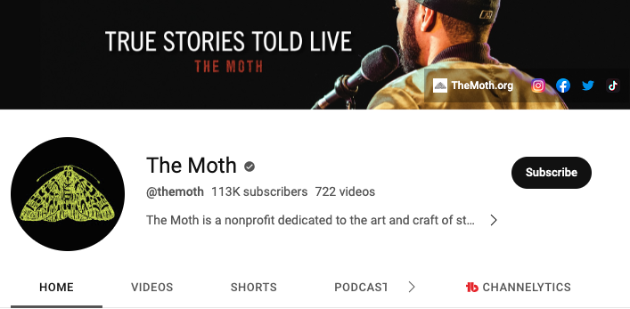 The Moth Youtube Channel